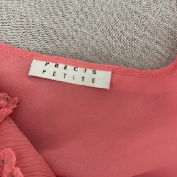 PRÉCIS Petite 100% silk summer dress in dusky pink. - Picture 8 of 10